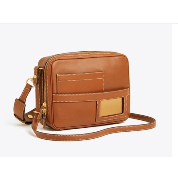 Tory Burch Leather Camera Bag - Brown Light Umber mspr 698 - Picture 1 of 6